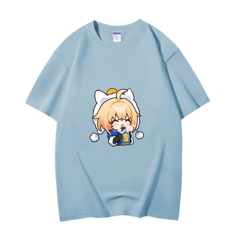 Fashion Anime Honkai: Star Rail Lynx Landau 230g GSM Hipster Style Oversized Cotton T-shirt