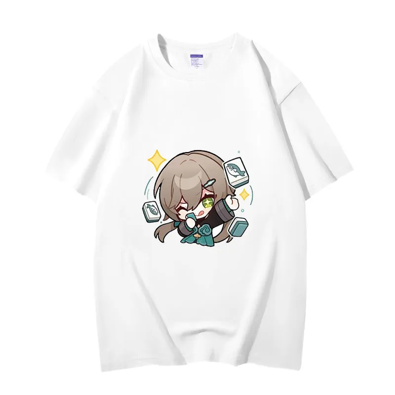 Fashion Anime Qingque 230g GSM Hipster Style Oversized Cotton T-shirt