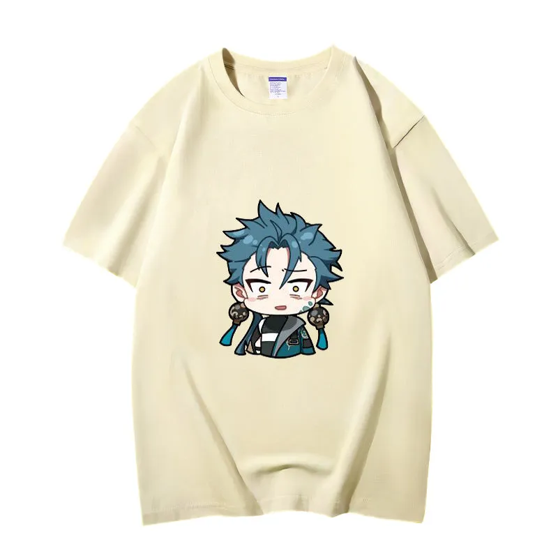 Fashion Anime Wuthering Waves Jiyan 230g GSM Hipster Style Oversized Cotton T-shirt