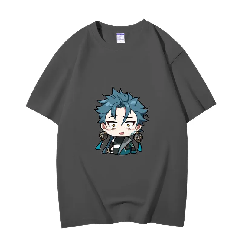 Fashion Anime Wuthering Waves Jiyan 230g GSM Hipster Style Oversized Cotton T-shirt