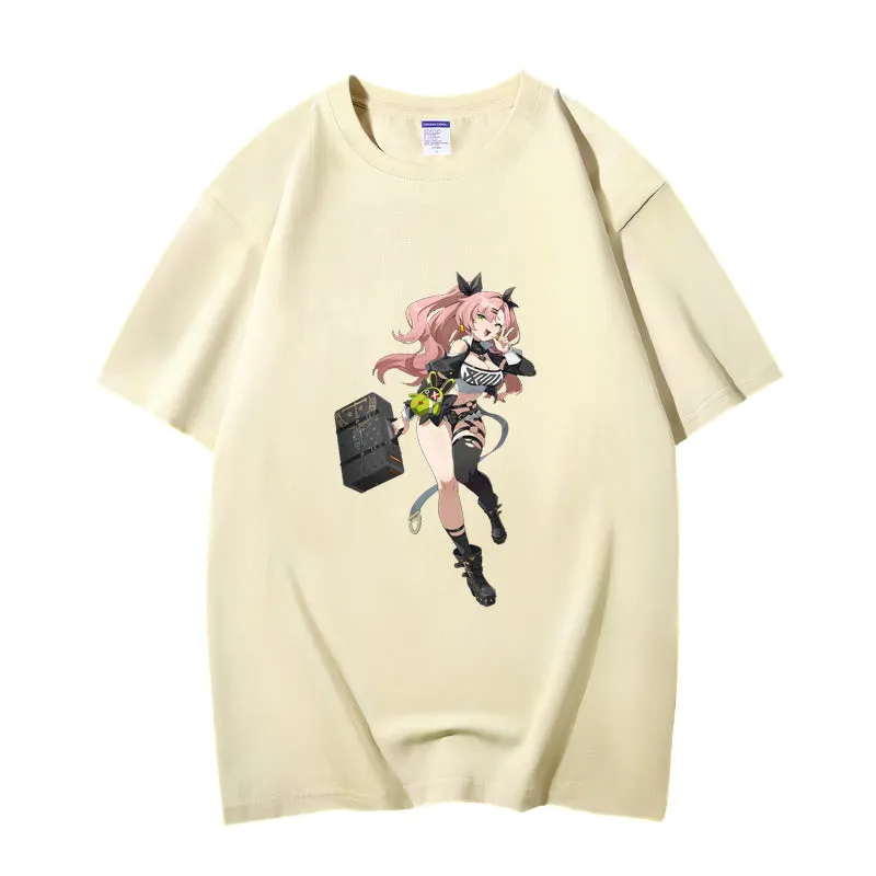 Fashion Anime Zenless Zone Zero Nicole Demara 230g GSM Hipster Style Oversized Cotton T-shirt