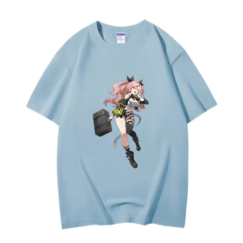 Fashion Anime Zenless Zone Zero Nicole Demara 230g GSM Hipster Style Oversized Cotton T-shirt