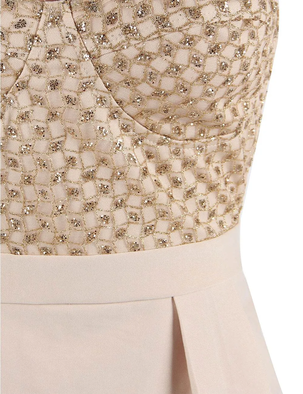 Fashion Gold Scallop Bodycon Mini Dress