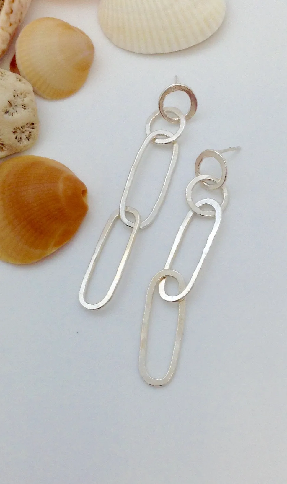 Fine Silver Paperclip Earrings