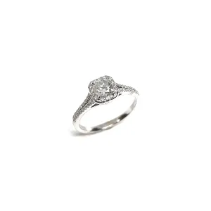 Fink's Exclusive Cushion Diamond Engagement Ring with Round Accent Diamonds