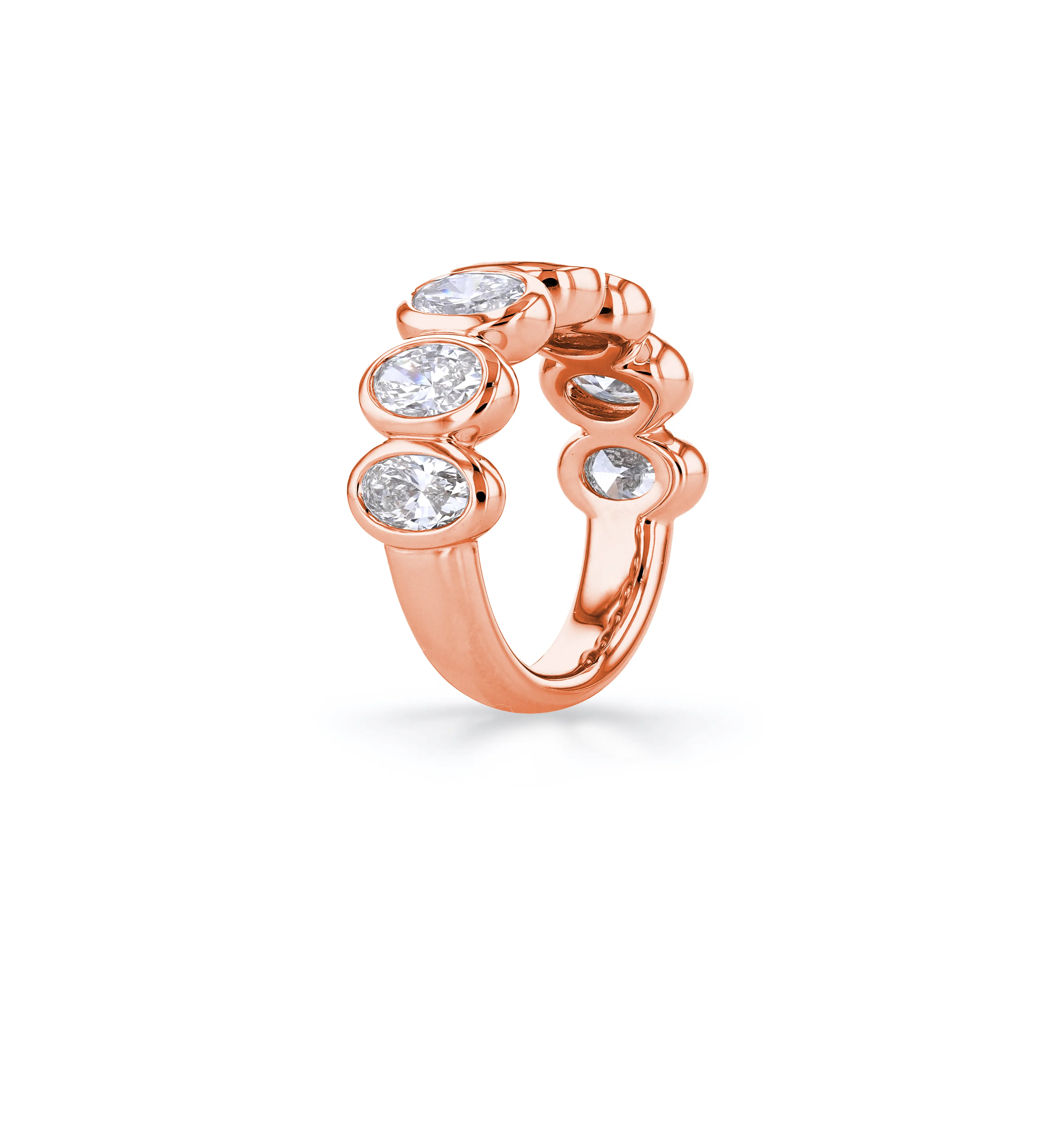 Fink's Exclusive Oval Diamond Bezel Set Band in Rose Gold
