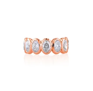 Fink's Exclusive Oval Diamond Bezel Set Band in Rose Gold