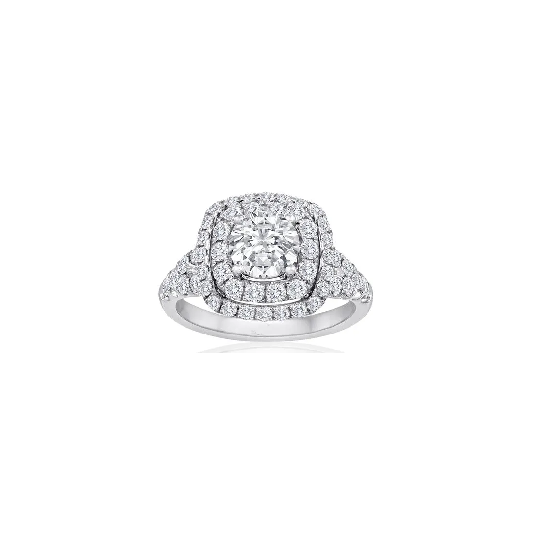 Fink's Exclusive Platinum Round Diamond Double Halo Engagement Ring