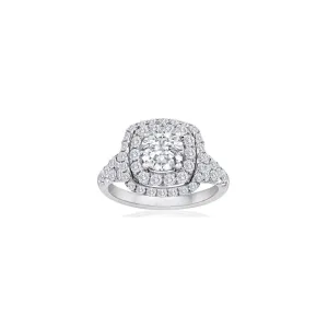 Fink's Exclusive Platinum Round Diamond Double Halo Engagement Ring