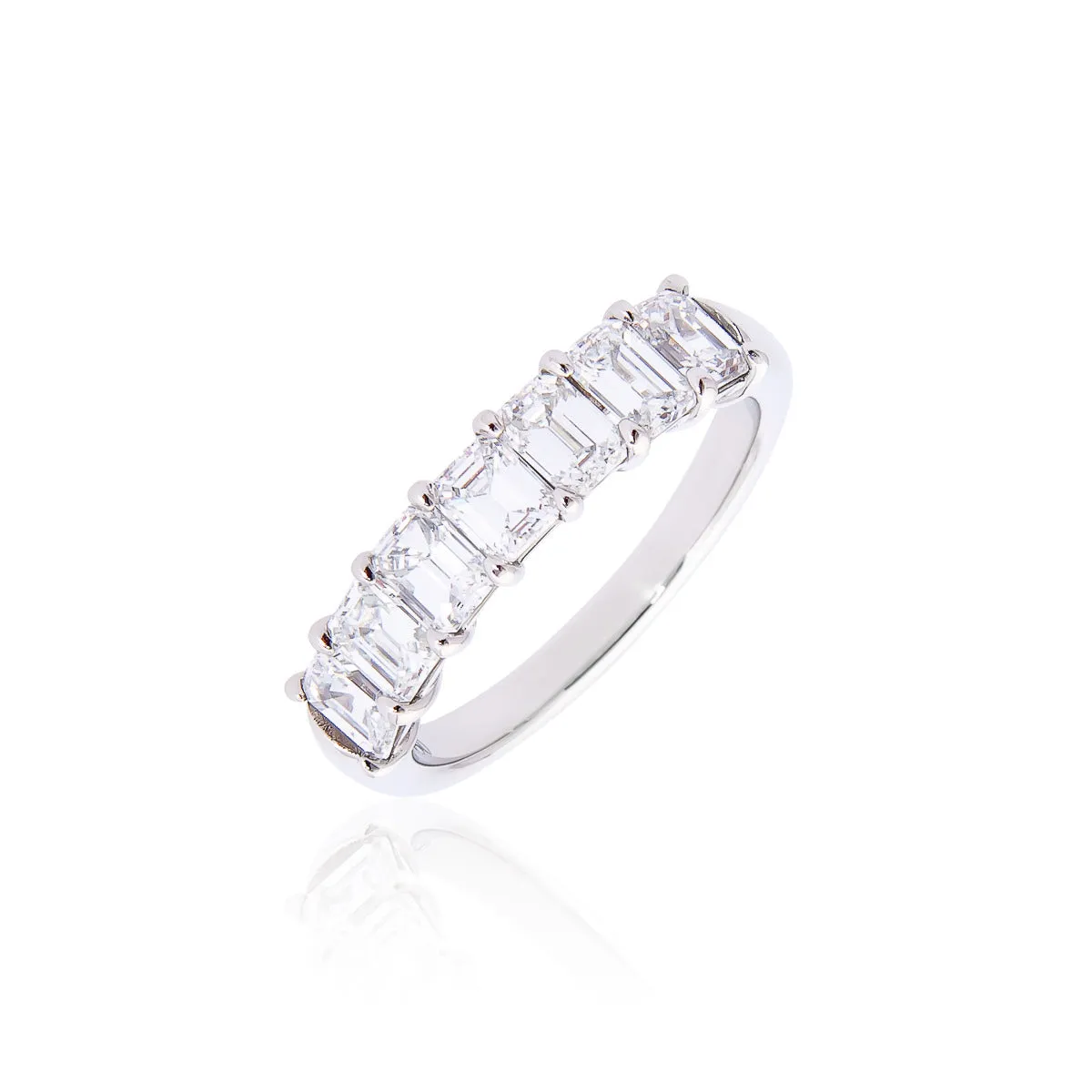 Fink's Platinum Emerald Cut Diamond Wedding Band