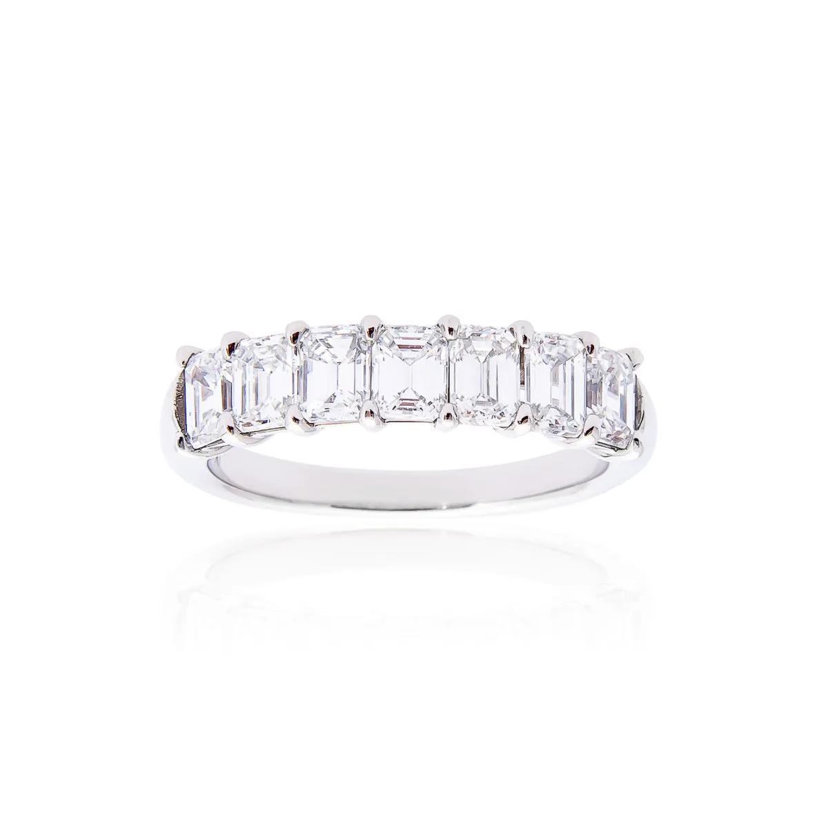 Fink's Platinum Emerald Cut Diamond Wedding Band
