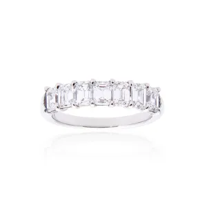 Fink's Platinum Emerald Cut Diamond Wedding Band