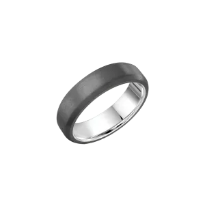 Fink's White Gold and Brushed Tantalum Band, 6mm