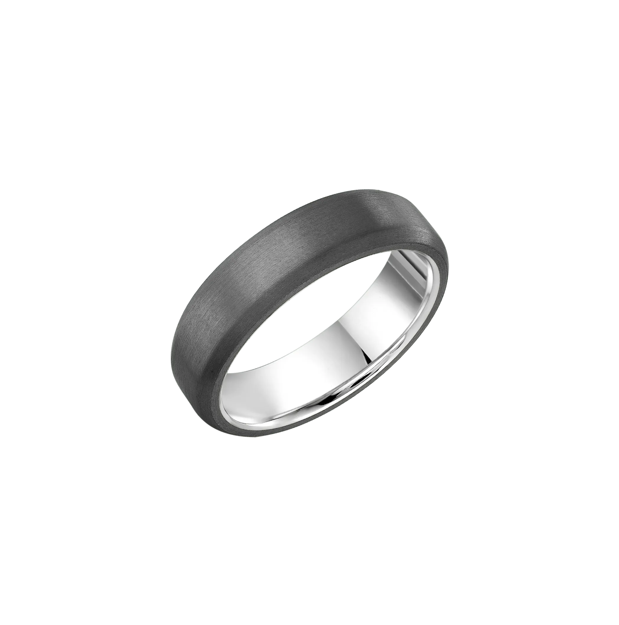 Fink's White Gold and Brushed Tantalum Band, 6mm