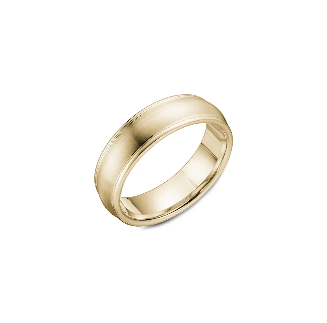 Fink's Yellow Gold Brushed and Polished Domed Band