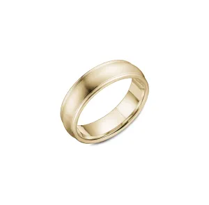 Fink's Yellow Gold Brushed and Polished Domed Band