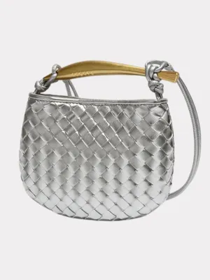 Fish Handle Woven Crescent Bag