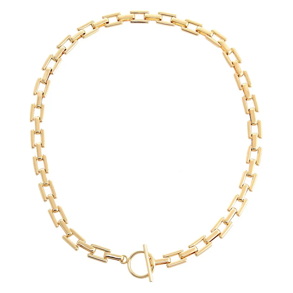 Flat Jumbo Link Toggle Necklace