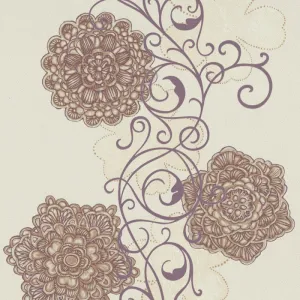 Floral Motifs Scroll Beige Bronze 5747-02 Wallpaper