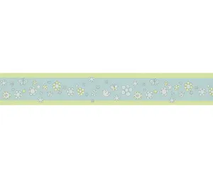 Flowers Birds Green Blue 0014-07 Wallpaper Border