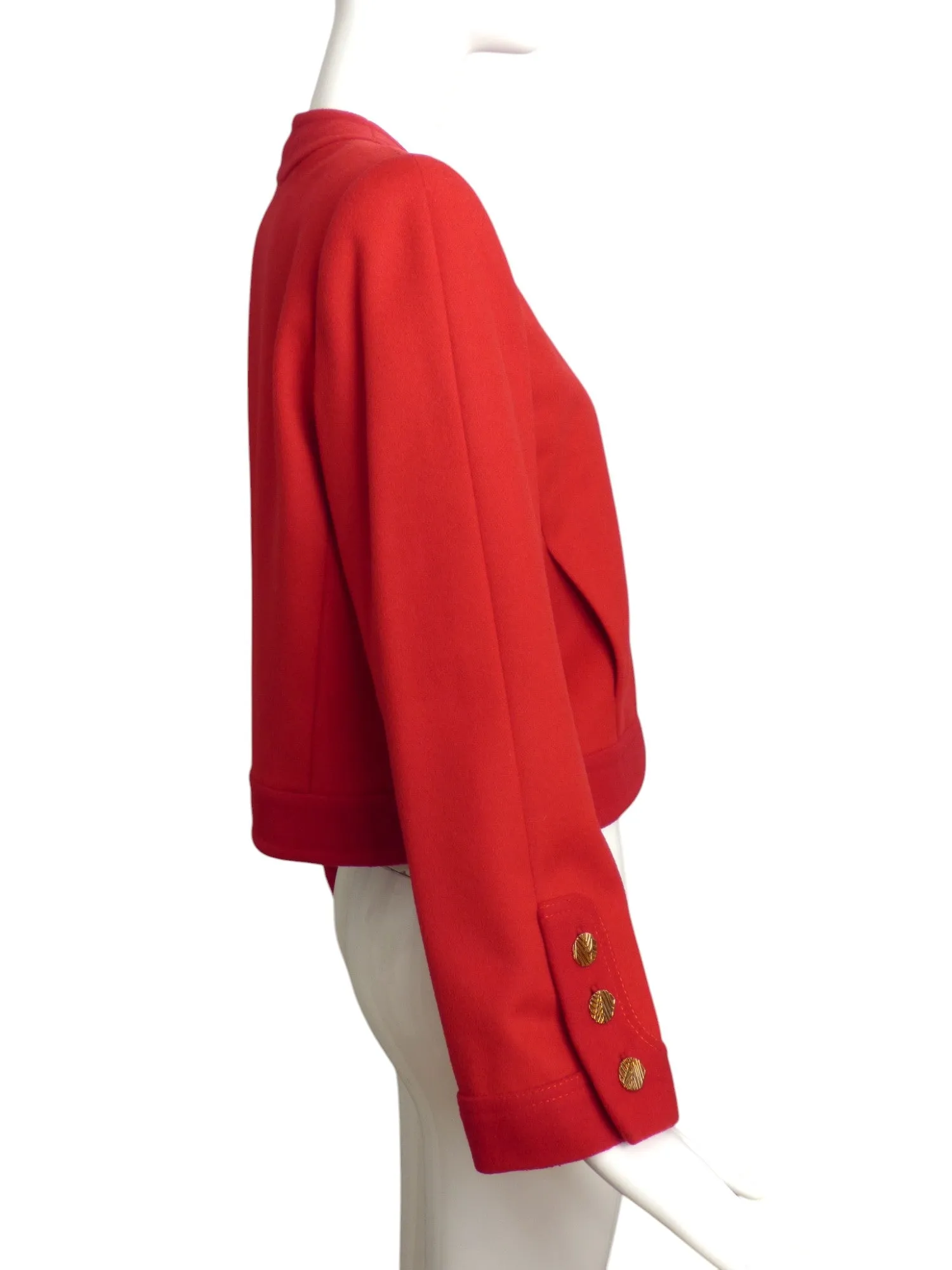 GALANOS- 1980s Red Wool Jacket, Size 8