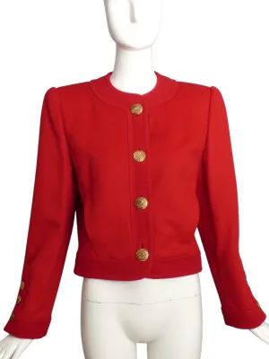 GALANOS- 1980s Red Wool Jacket, Size 8