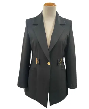 Getailleerde dames blazer jasje met zakken | zwart