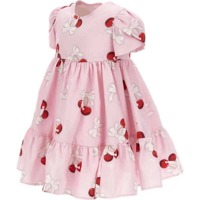 Girls Pink Cherry Dress