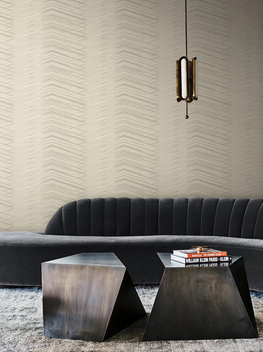 Glistening Chevron Wallpaper Blonde (56 sq.ft.)