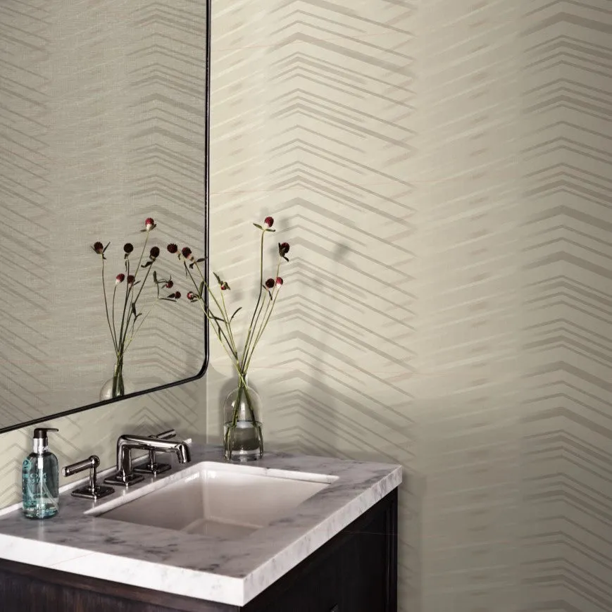 Glistening Chevron Wallpaper Blonde (56 sq.ft.)