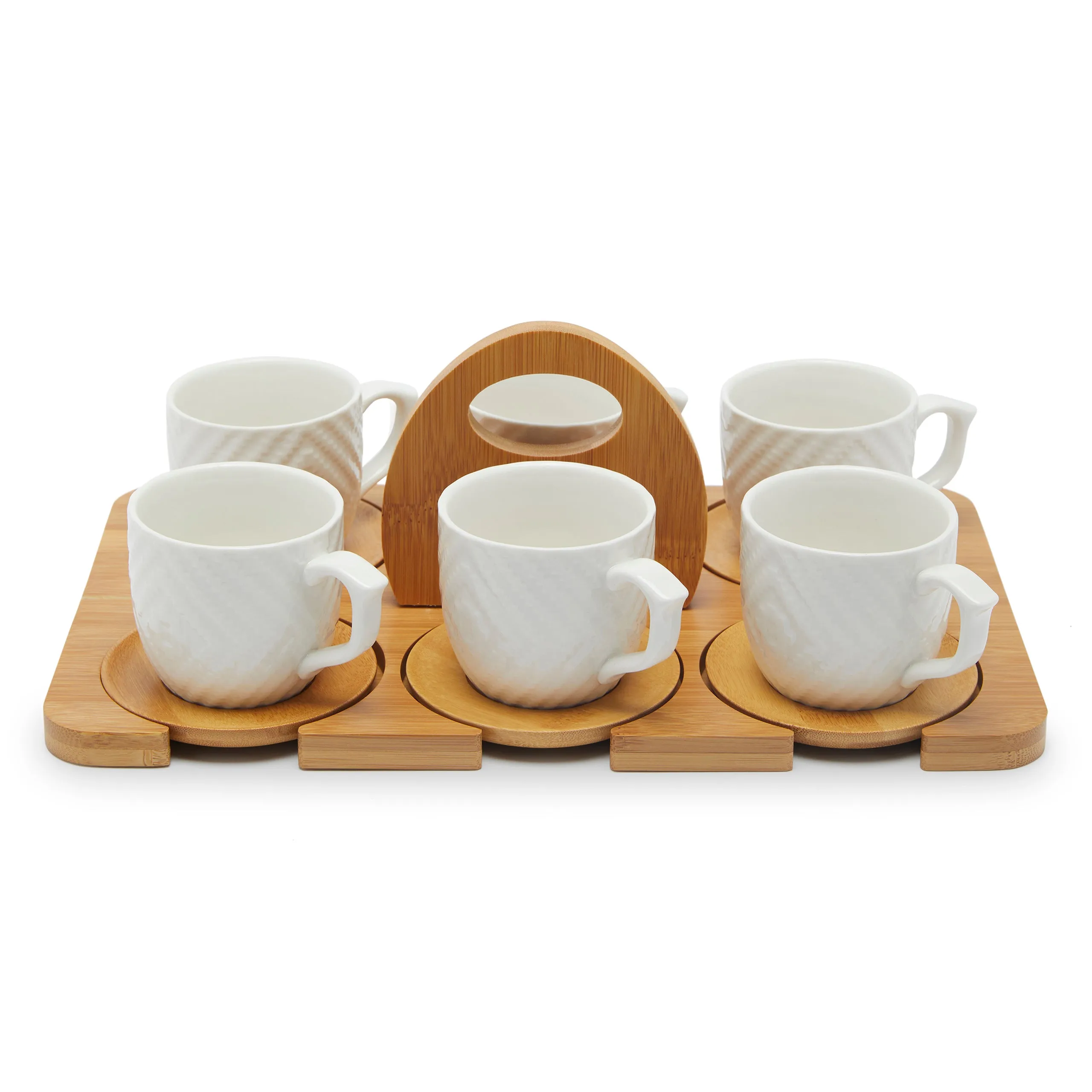 GOURMET CUP WITH BAMBOO (SET OF 6-WHITE)