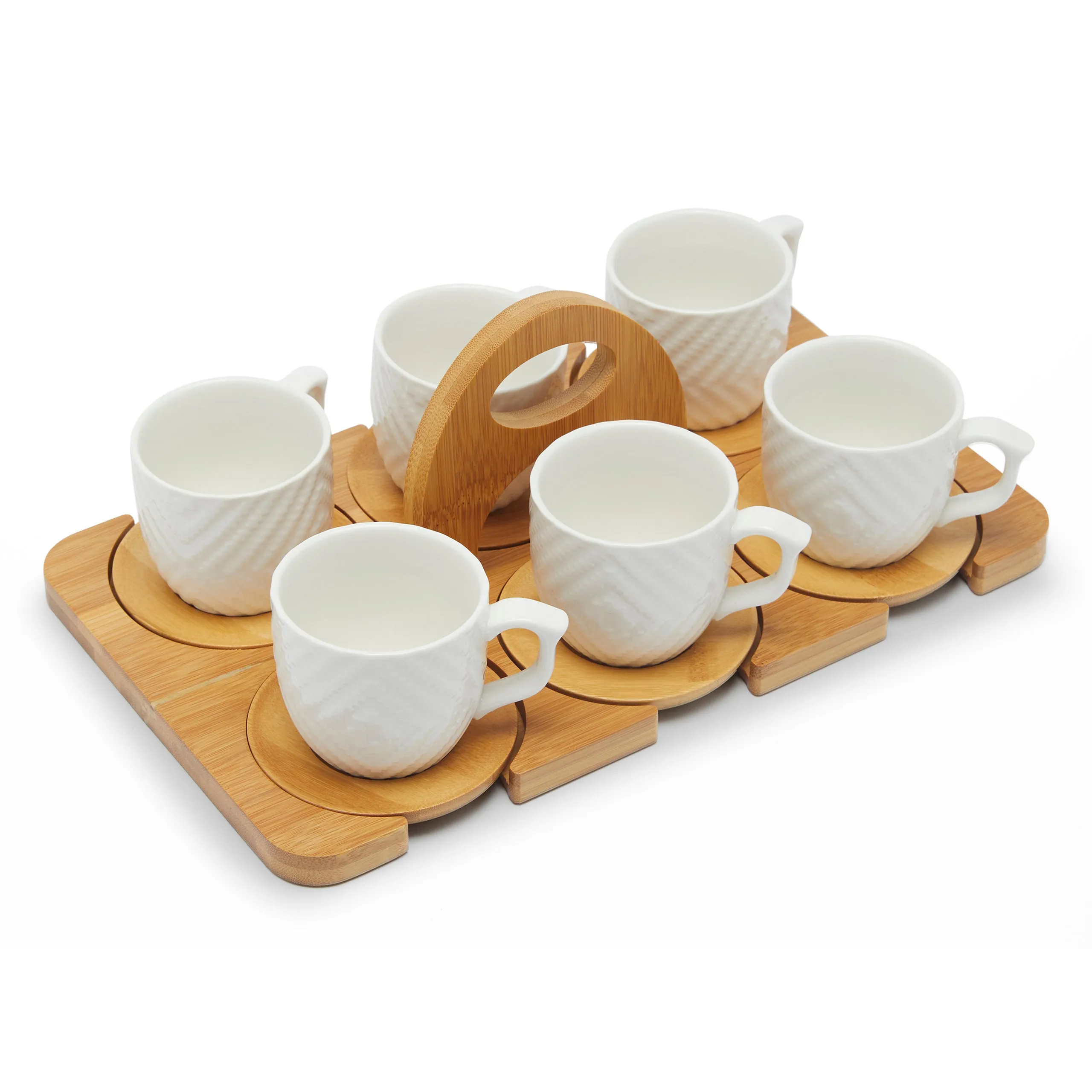 GOURMET CUP WITH BAMBOO (SET OF 6-WHITE)