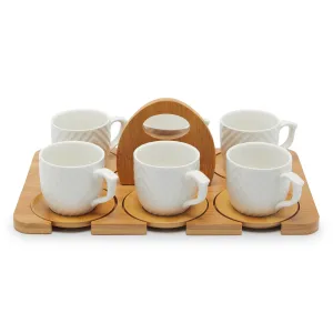 GOURMET CUP WITH BAMBOO (SET OF 6-WHITE)
