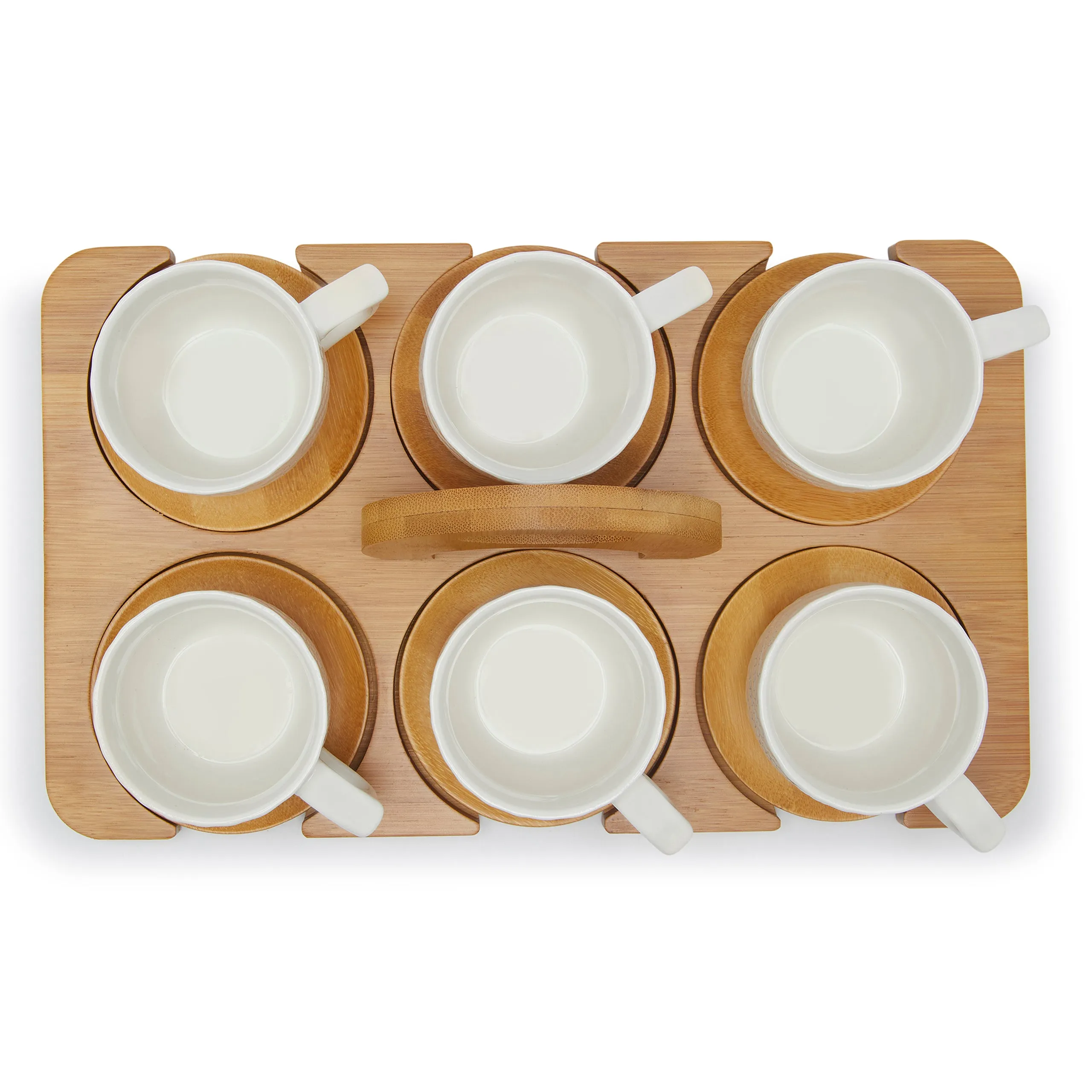 GOURMET CUP WITH BAMBOO (SET OF 6-WHITE)