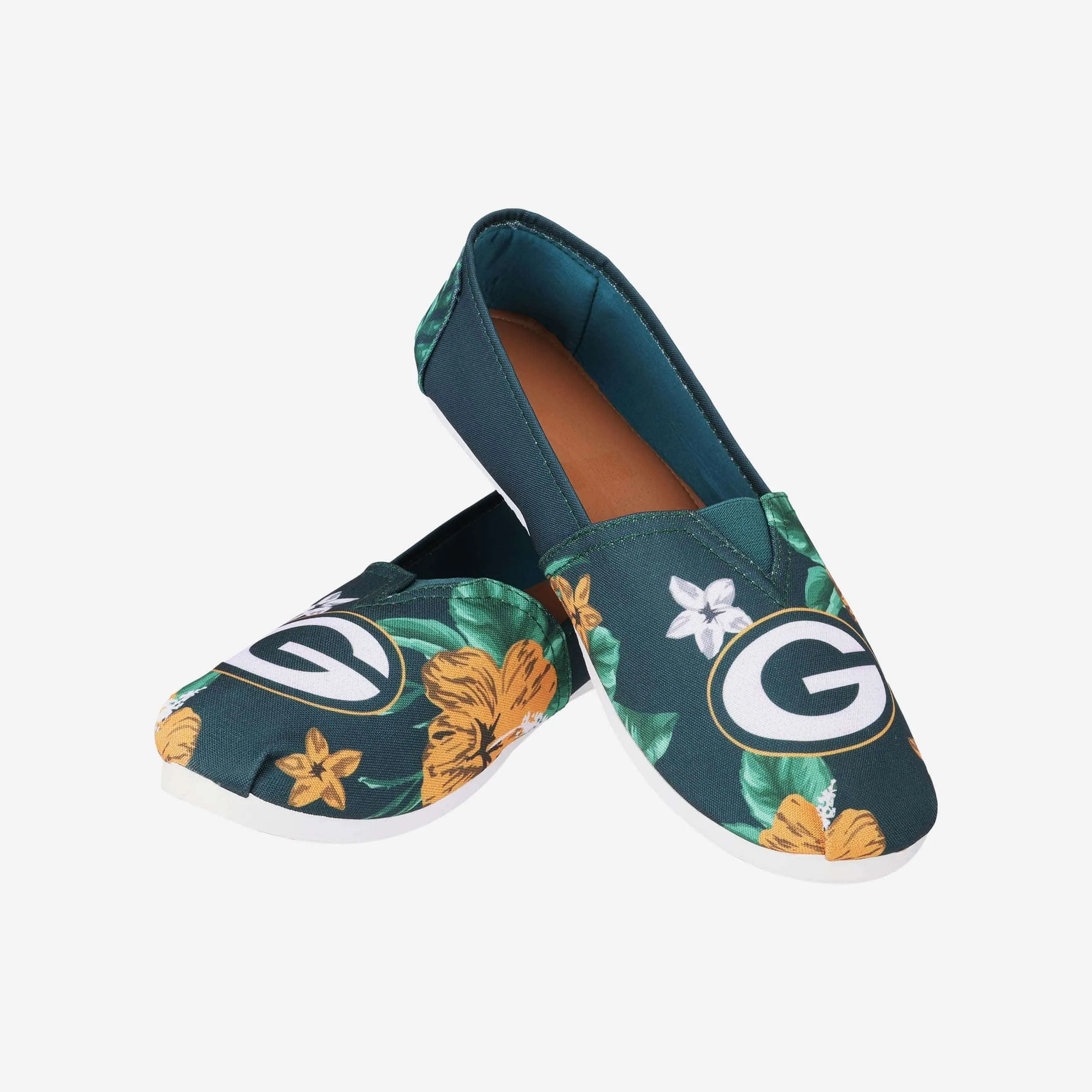 Green Bay Packers Womens Floral Canvas Shoe