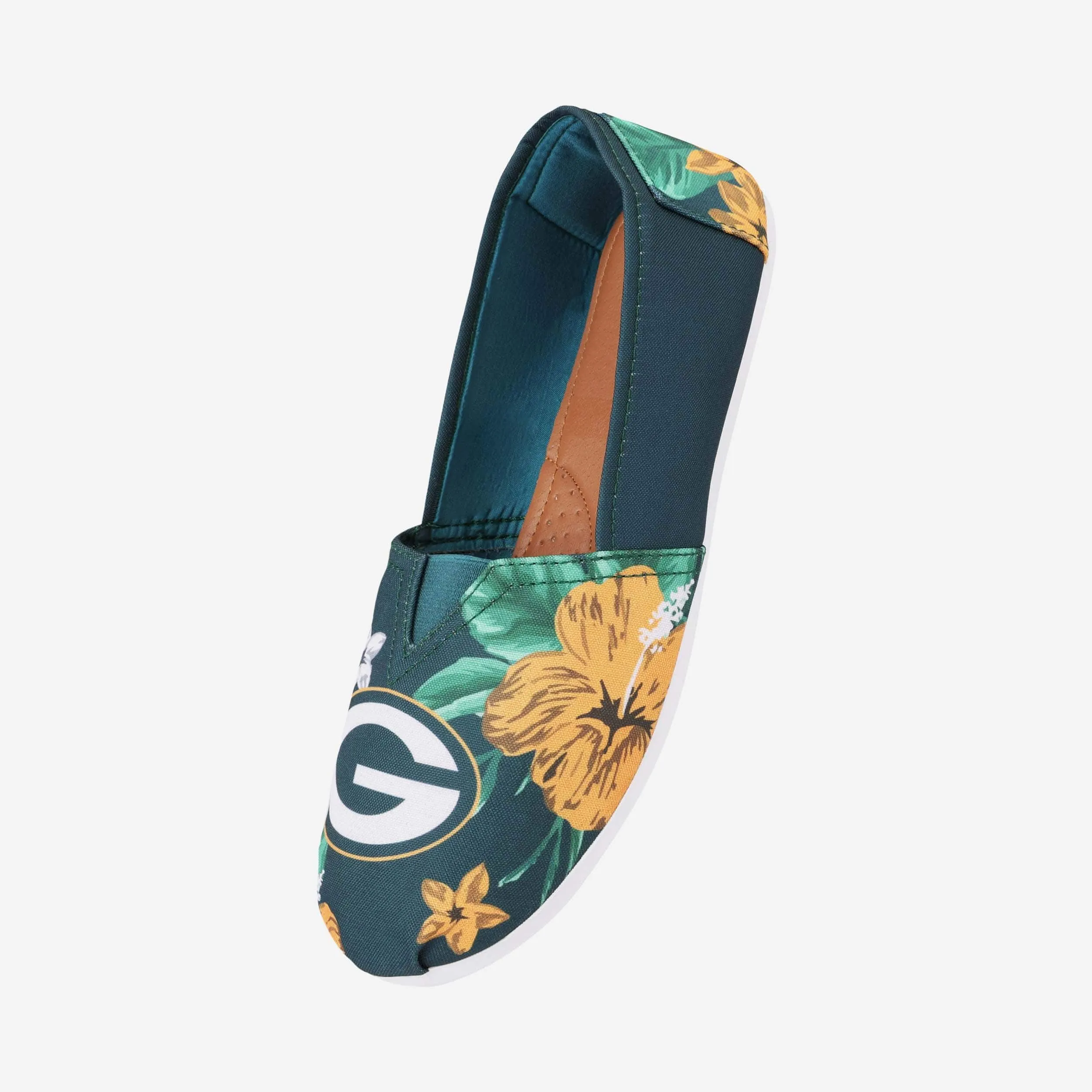 Green Bay Packers Womens Floral Canvas Shoe