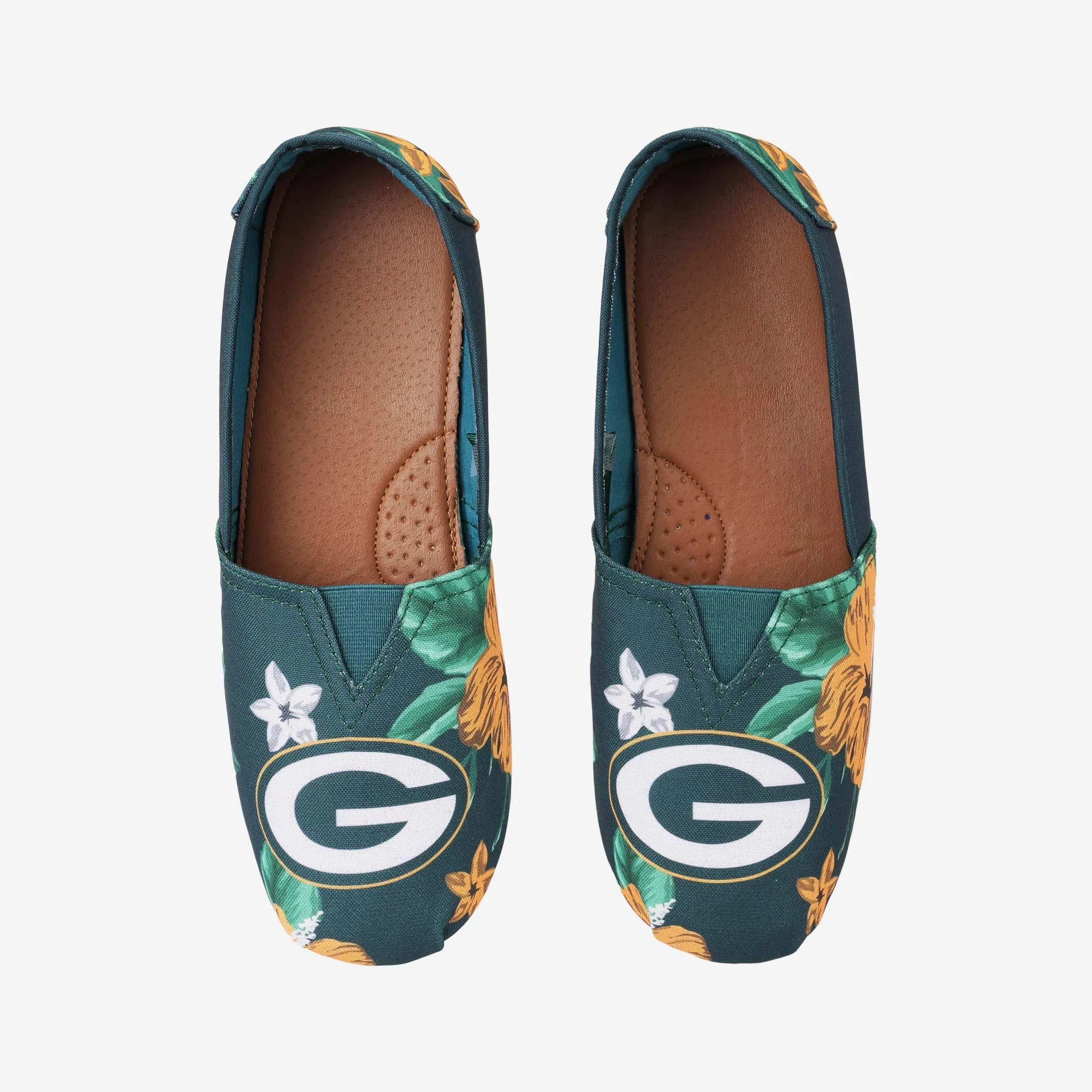 Green Bay Packers Womens Floral Canvas Shoe