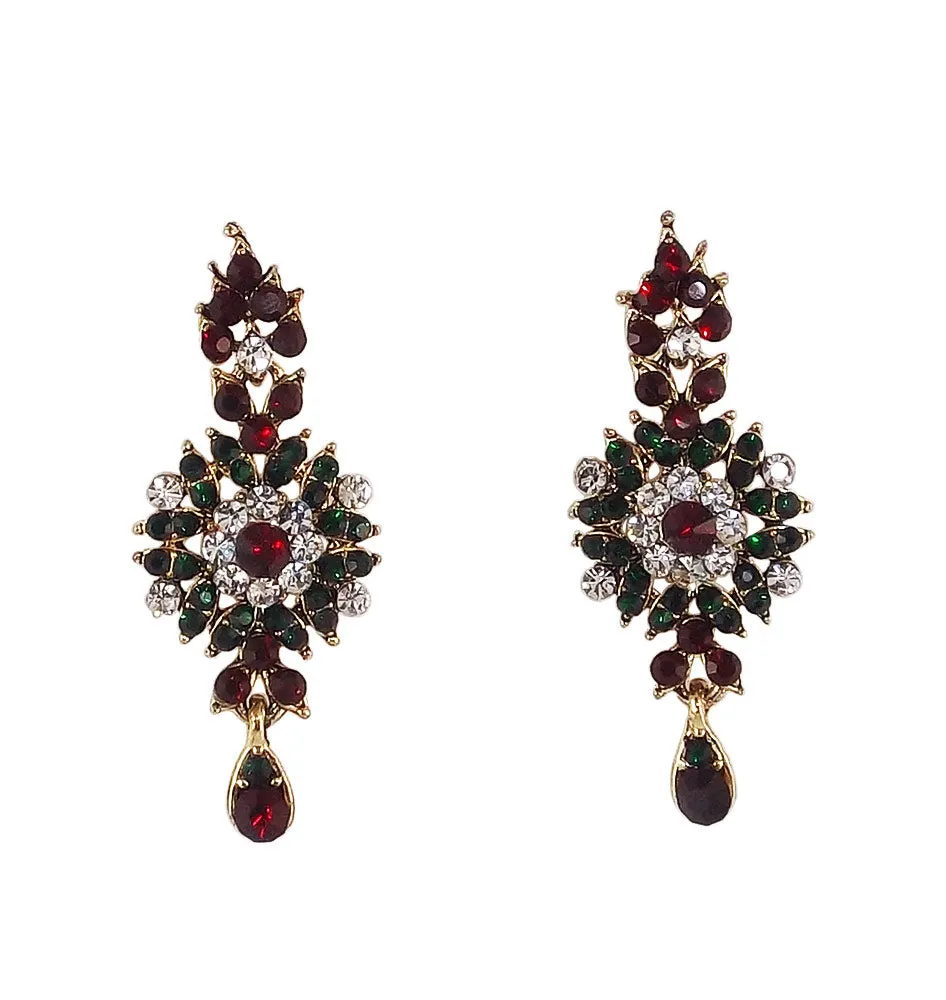 Green Ethnic Beautiful Designer Stylish Fashion Stone Earrings