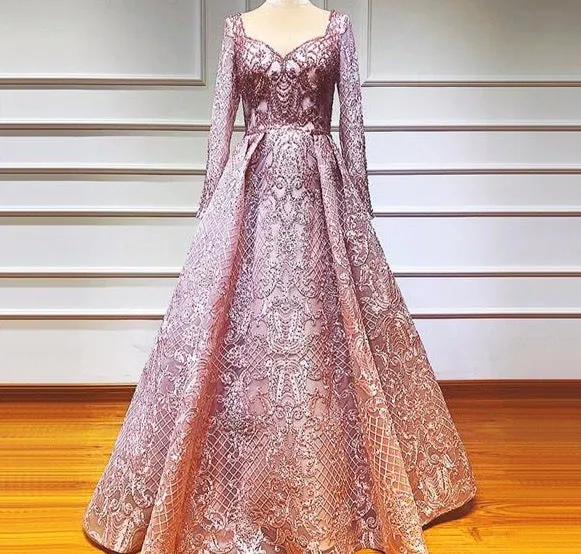 Grey Black Long Sleeves V-Neck Evening Dresses Real Photo Luxury Sexy Diamond Dubai Formal Dress