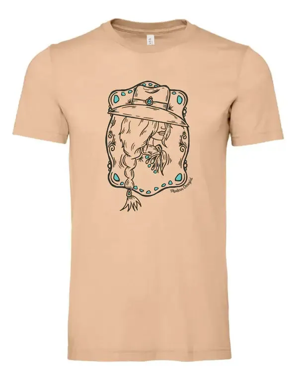 Gypsy Cowgirl Silhouette Tee: Olive / Modern Cowgirl