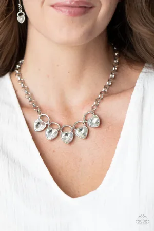 Heart On Your Heels - White Necklace