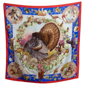 HERMES- "Texas Wildlife 1836-1986" Silk Twill Scarf