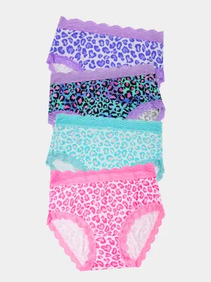 High Rise Knicker Four Pack - Classic Leopard