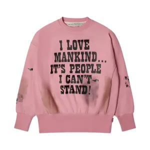 I Love Mankind But.... Sweatshirt - Pink
