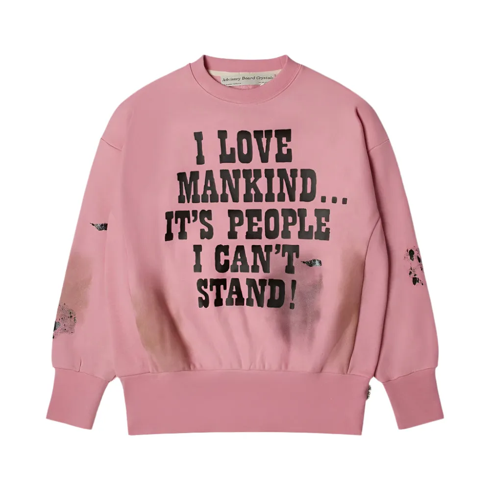 I Love Mankind But.... Sweatshirt - Pink
