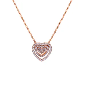 Infinite Love Heart Pendant Zirconia Stones Rose Gold filled necklace