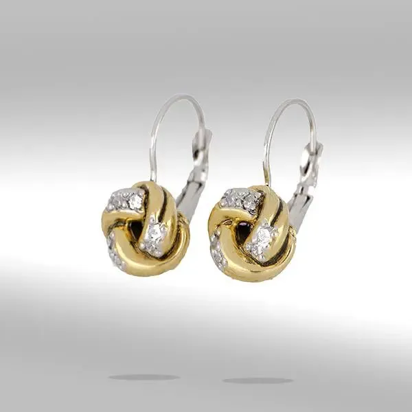 Infinity Love Knot Collection - Pavé French Wire Earrings