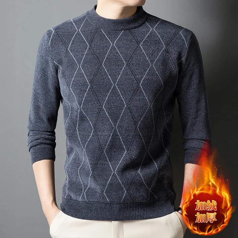 INSTOCK-Winter new chenille all-in-one velvet men's sweater