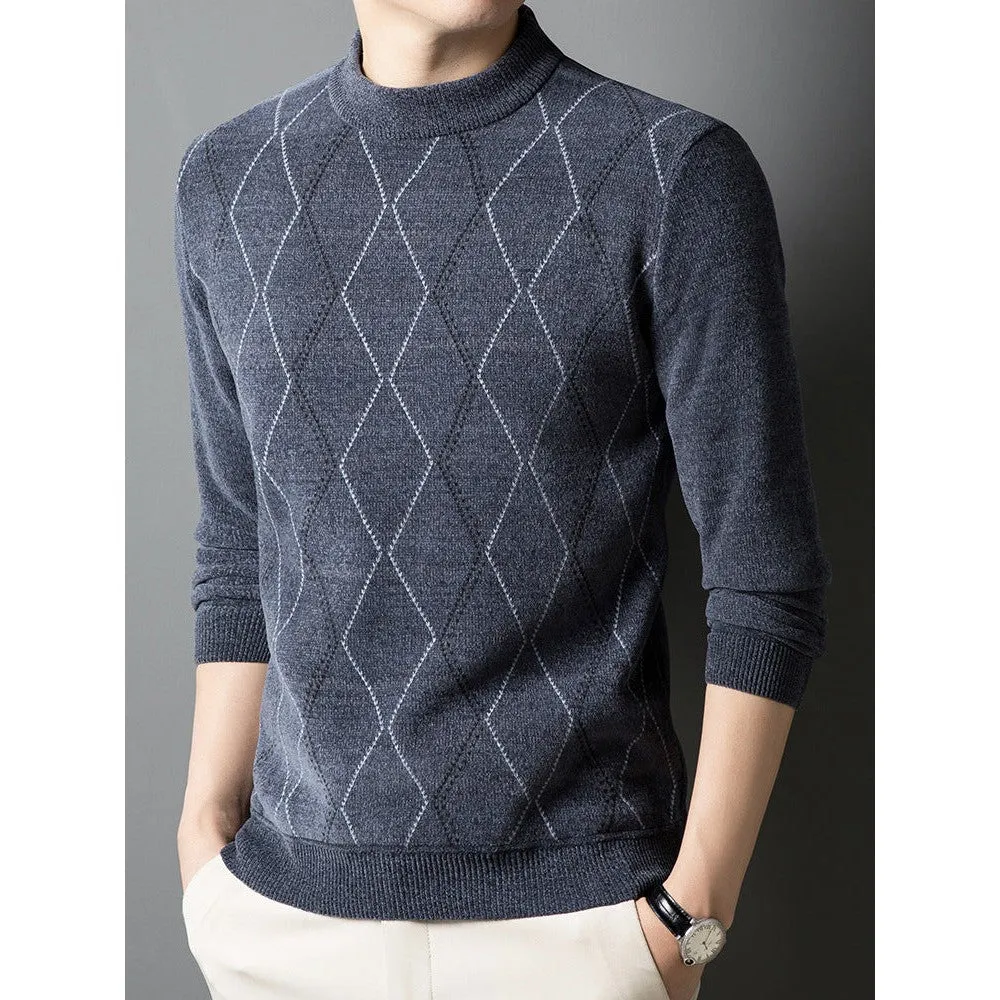 INSTOCK-Winter new chenille all-in-one velvet men's sweater