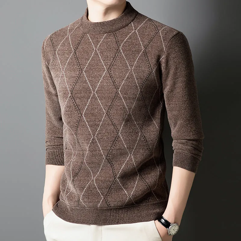 INSTOCK-Winter new chenille all-in-one velvet men's sweater